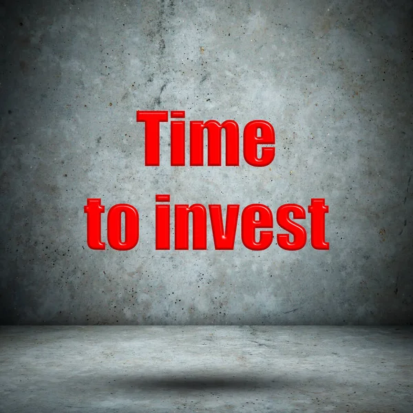 Zeit Phrase Betonwand Investieren — Stockfoto