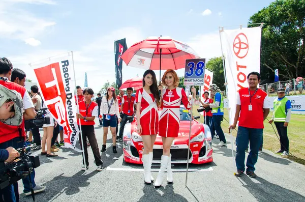 Chon Buri July Models Racing Car Display Thailand Super Series — Stock Photo, Image