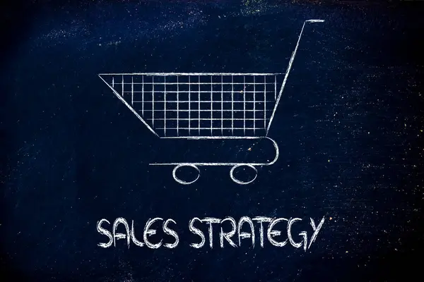 shopping cart, symbol of marketing techniques and strategy