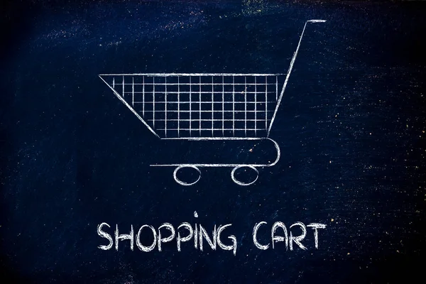 Shopping Cart Symbol Marketing Techniques Strategy — Stock Photo, Image