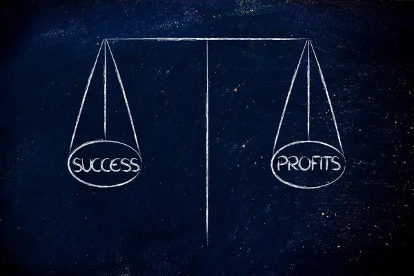 Balans Meten Van Succes Winst Business Concept Achtergrond — Stockfoto