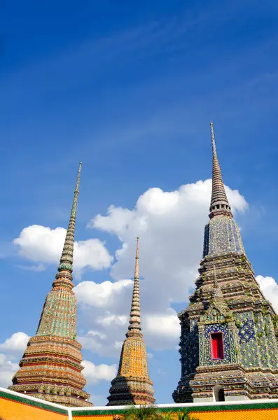 ワットポーにある3つのパゴダ タイのバンコクにある神殿 — ストック写真