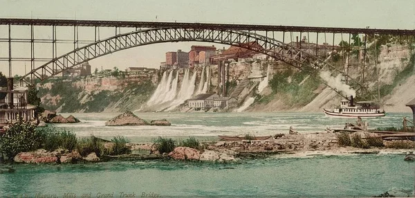 Niagara Mühlen Und Grand Trunk Bridge — Stockfoto