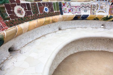 Park Guell 'in dış elementlerinin güzel manzarası