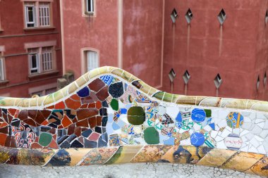 Park Guell 'in dış elementlerinin güzel manzarası