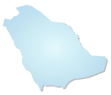 Suudi Arabistan haritası beyaz arkaplanda izole edildi