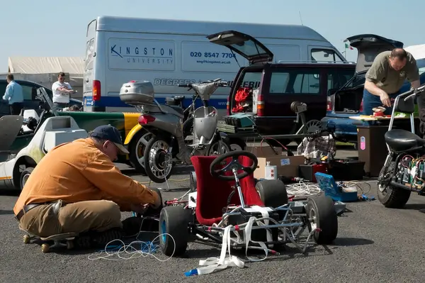 ドラッグレースイベントの電気自動車 — ストック写真