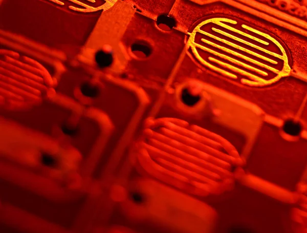 Leiterplatte Roter Farbe — Stockfoto