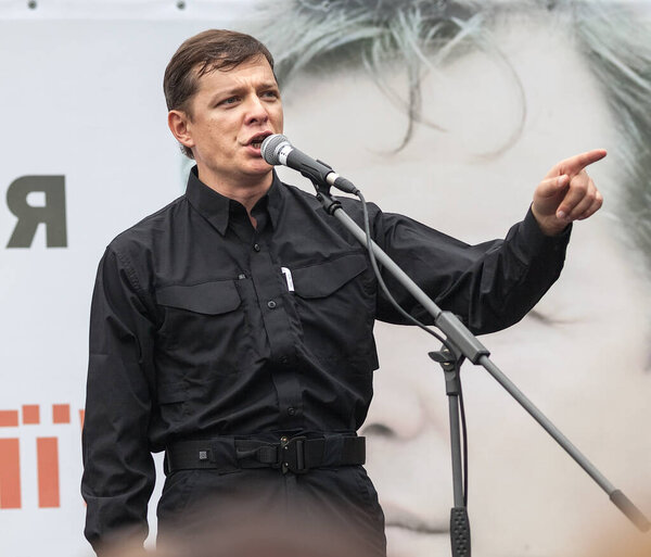 Oleh Liashko speaks at election meeting in Kyiv