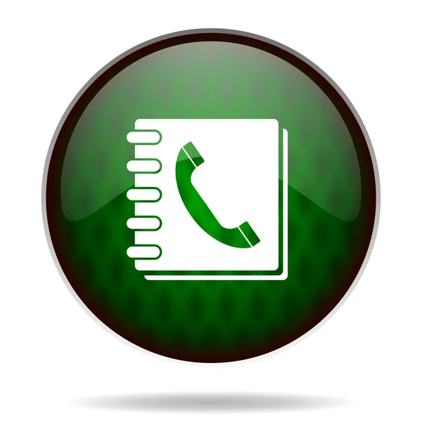 Telefon Rehberi Yeşil Internet Simgesi — Stok fotoğraf