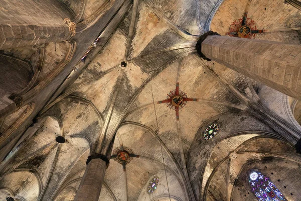 Santa Maria Del Mar Gotik Katedrali Barselona Spanya — Stok fotoğraf