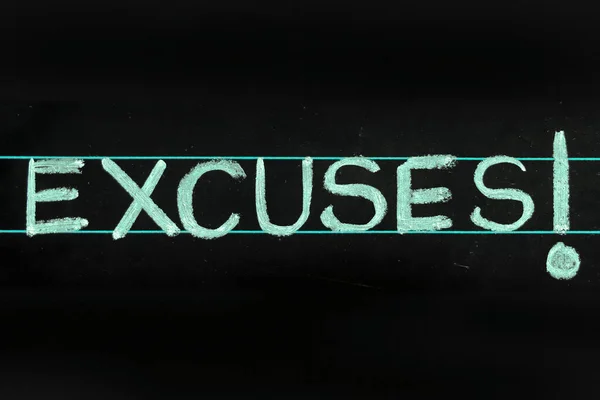 Xcuses Word Handwritten Black Chalkboard — Stock Photo, Image