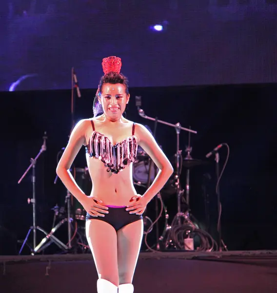 Performer Lyse Kostume Ved Karneval - Stock-foto