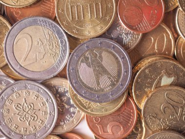 Euro coins yakın çekim