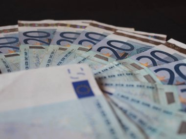 Euro banknotları arkaplan görünümü 