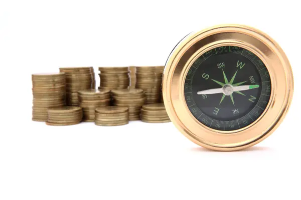Compass Money Background — Stock Photo, Image