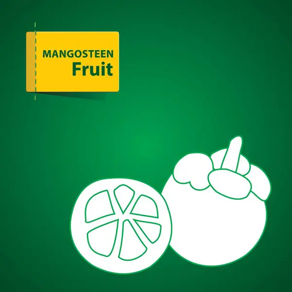 Fruits Illustration Green Background Mangosteen — Stock Photo, Image