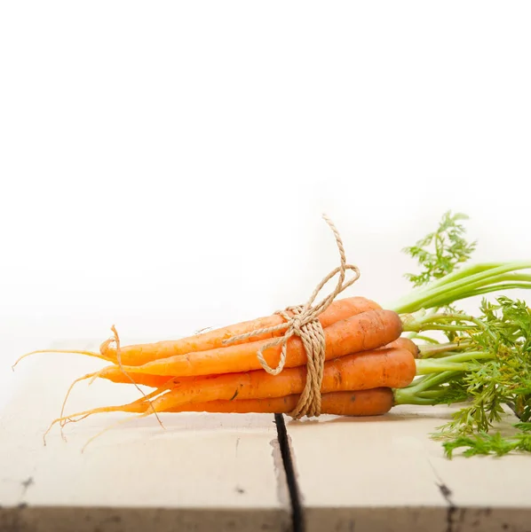 Baby Carrots Bunch Tied Rope — Stock Photo, Image