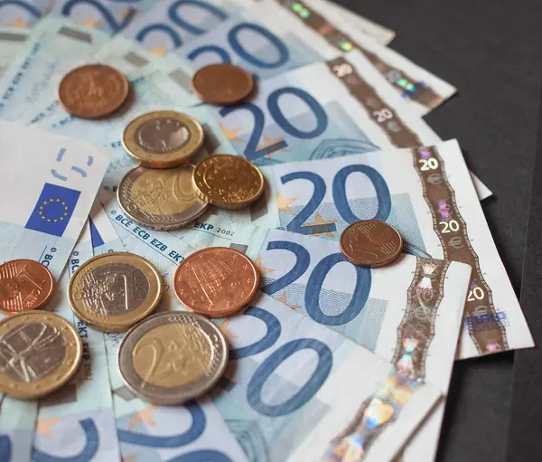 Euro Bank Notes Background View — Stock Photo, Image