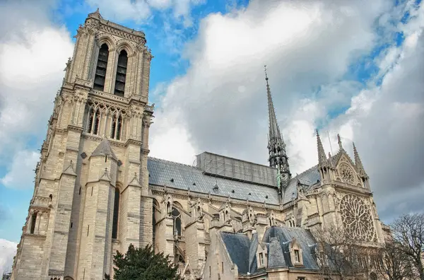 圣母院大教堂 巴黎著名的大教堂 — 图库照片