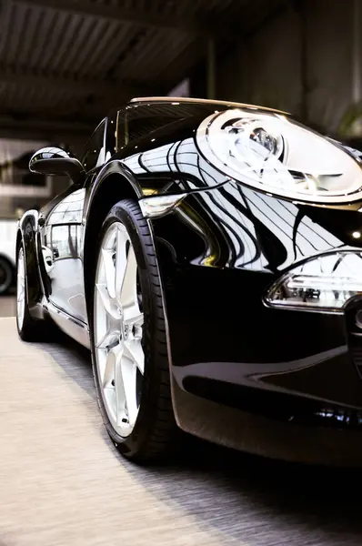 black modern ,luxury car on background