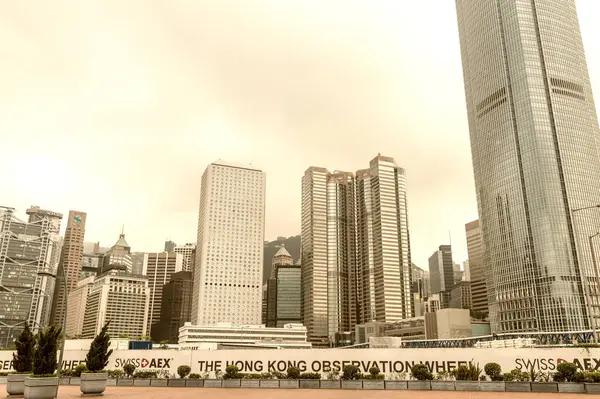 Hong Kong April 2014 Hong Kong Skyline Een Lentedag — Stockfoto