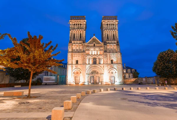 Abadia Mulheres Caen França Vista Noturna — Fotografia de Stock
