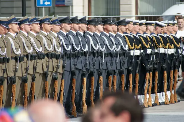 Esercito Polacco Soldati Uniforme — Foto Stock