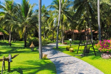 PHAN THIET, VİETNAM - ŞUBAT 08, 2014: Deniz kenarı tatil beldesi 