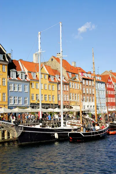 Kopenhagen Nyhavn Hintergrundansicht — Stockfoto