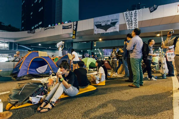 Rivoluzione Degli Ombrelli Hong Kong 2014 — Foto Stock