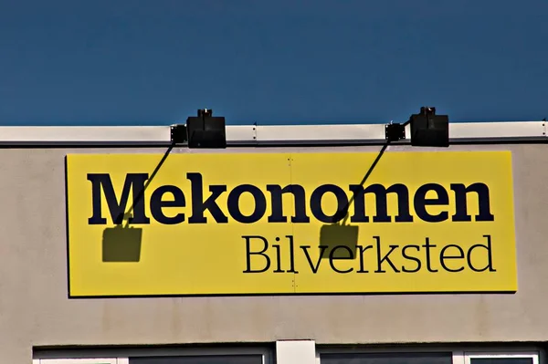 Mekonomen Garage Sign Norway — Stock Photo, Image