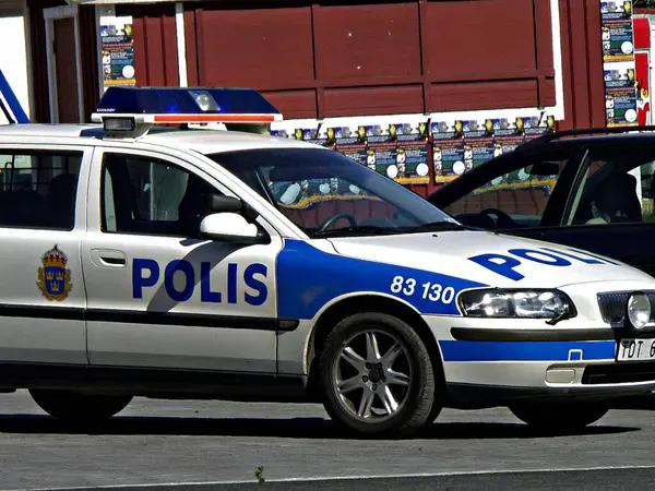 Politie Noorwegen Overdag — Stockfoto