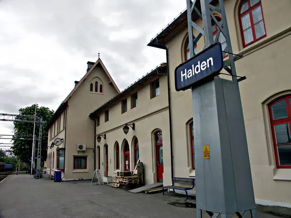 Halden Station Ostfold Norway — Stock Photo, Image