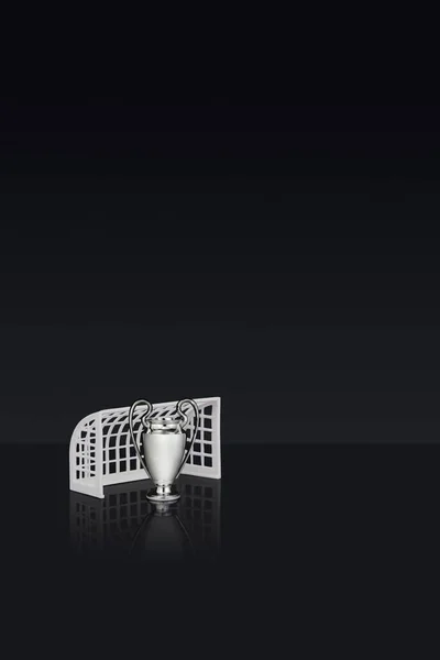 Blanco Mesa Plástico Gol Fútbol Mini Réplica — Foto de Stock