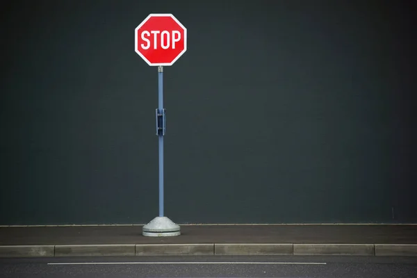 Stop Sign Gray Background — Stock Photo, Image