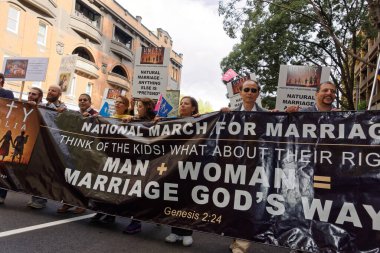 AUSTRALIA, Sydney: Amid ongoing discussion in federal government over marriage equality, New South Wales MP Reverend Fred Nile leads a Unity Australia rally from Belmore Park to Martin Place on September 20, 2015