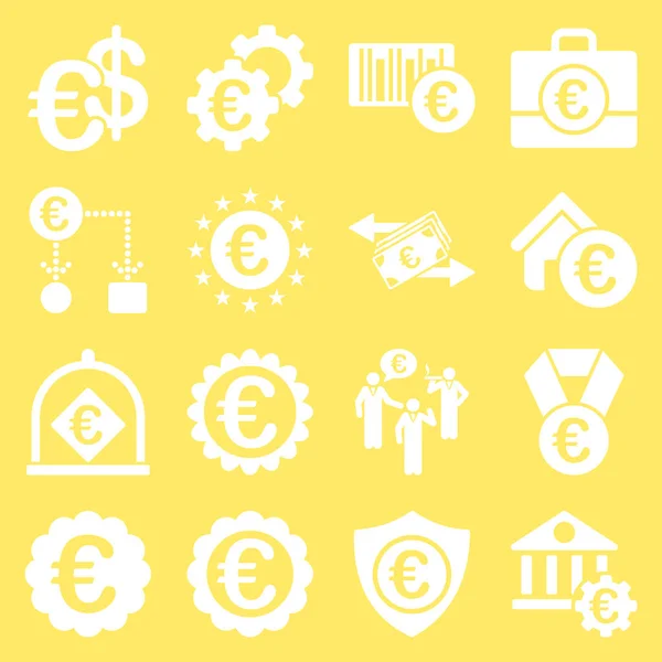 Iconos Negocio Herramientas Servicios Bancarios Euros — Foto de Stock