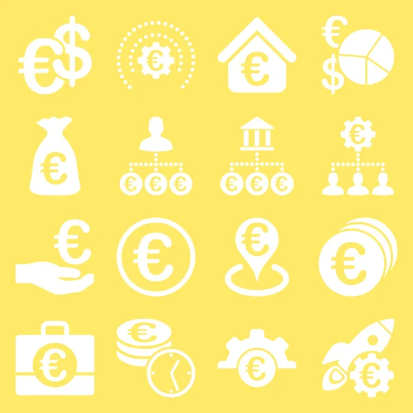 Ikony Nástroje Euro Bankovní Obchody Služby — Stock fotografie