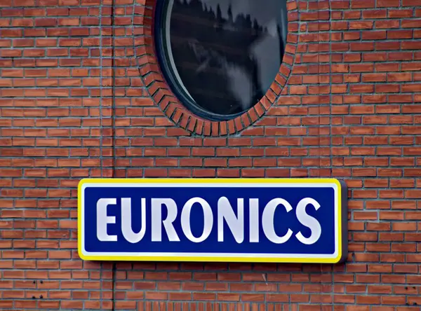 Shop Sign Electrical Chain Euronics Mlen Halden — Stock Photo, Image