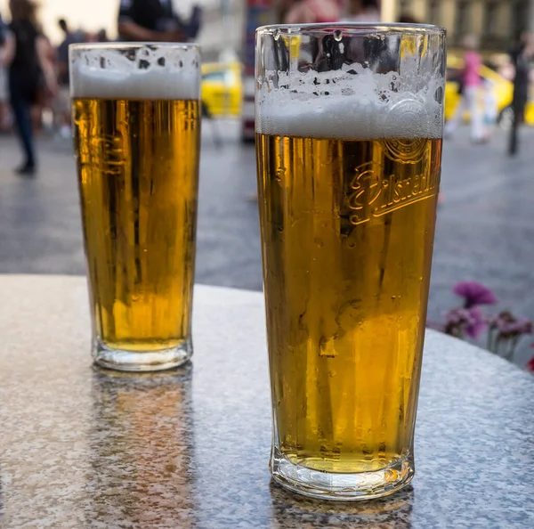 Beer Glasses Table Prafue — Stock Photo, Image