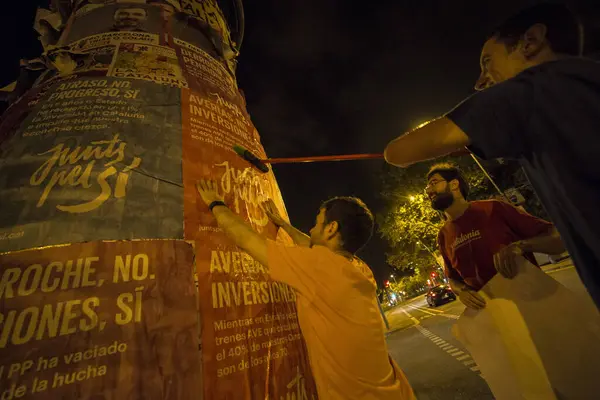 España Barcelona Septiembre 2015 Activista Coalición Independentista Junts Pel Together — Foto de Stock