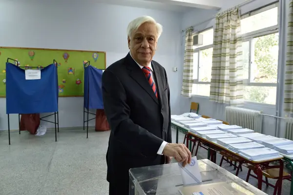 Greece Athens Polling Station Athens September 2015 Greek General Election — Stock Photo, Image