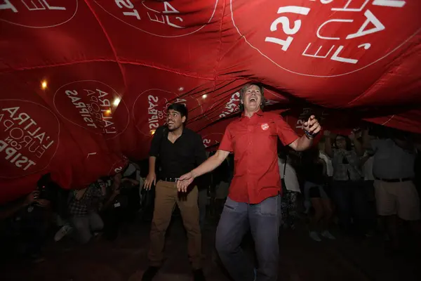 Greece 2015 Election Syriza Victory Rally — Stock Photo, Image