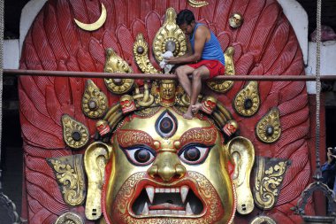 Nepal 'deki ünlü Indra Jatra Festivali            