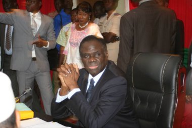 BURKINA FASO, Ouagadougou : Burkina Faso's interim president Michel Kafando takes part in the first post-coup cabinet meeting, on September 25, 2015 in Ouagadougou.