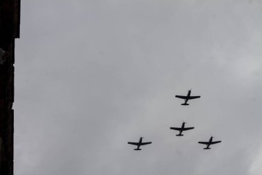 MEXICO, Morelia: Planes above parade on Sept. 30, 2015