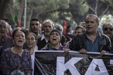 Ankara patlaması sonrasında düzenlenen cenaze töreninin editoryal görüntüsü, İzmir, Türkiye