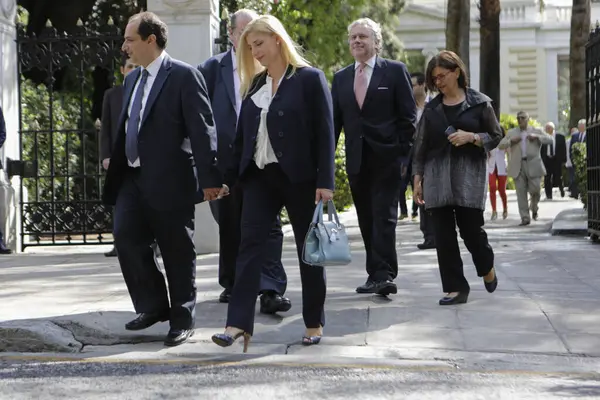 Greece Athens Greek Government Ministers Leave Presidential Mansion Swearing Ceremony — Stock Photo, Image