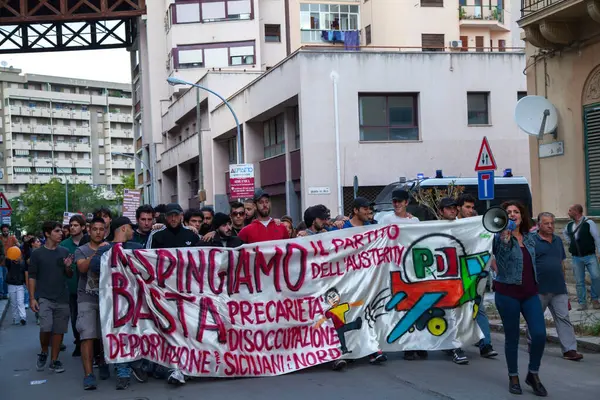Itália Palermo Confrontos Eclodiram Palermo Itália — Fotografia de Stock